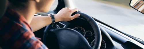 Woman driving a car